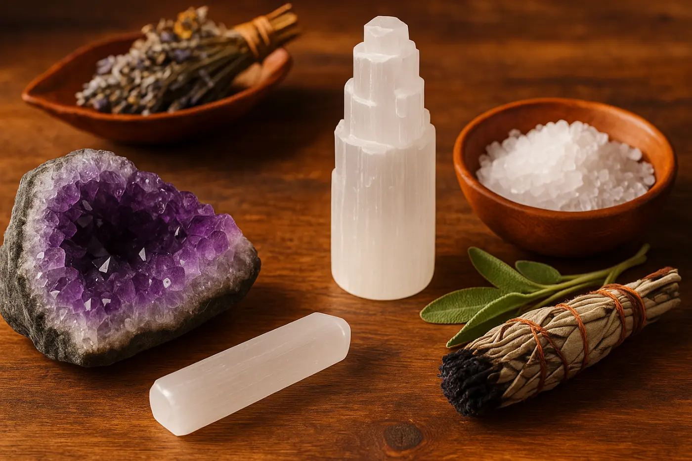 Nettoyage énergétique avant l’hiver : sélénite, sel, fumigation